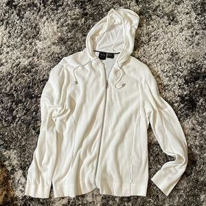 Armani Exchange Light Full Zip Hooded Jacket White Sz Large Men’s